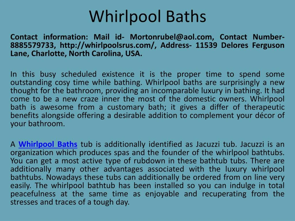 whirlpool baths