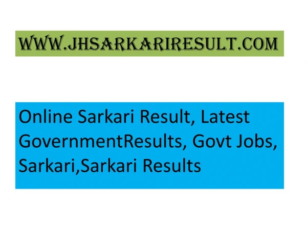 Government Result Answer Key