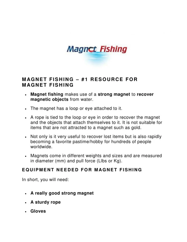 Magnet Fishing - Complete Guide to Magnet Fishing