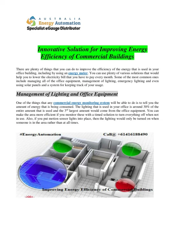 Innovative Solutions for Improving Energy Efficiency-Energy Automation