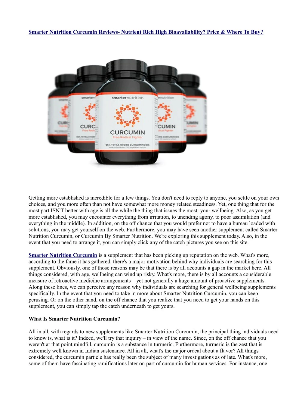 smarter nutrition curcumin reviews nutrient rich