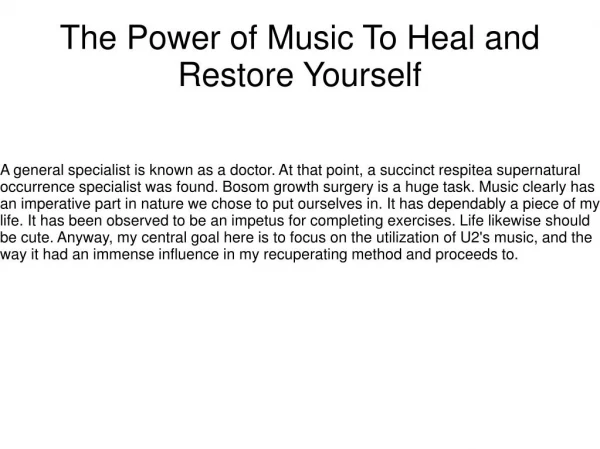 The Power of Music To Heal and Restore Yourself