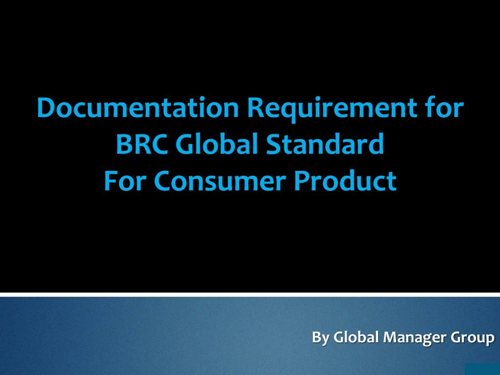 documentation requirement for brc global standard