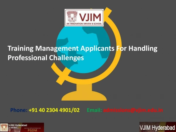 Training Management Applicants For Handling Professional Challenges