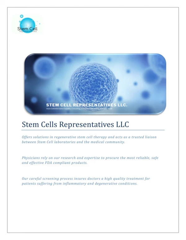 Stem Cell InjectionsÂ 