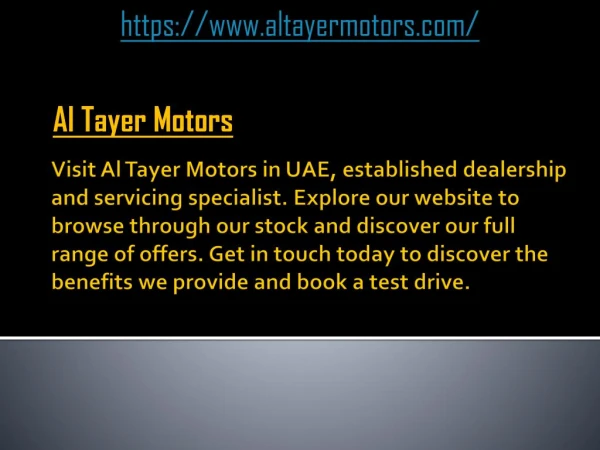 Car Dealers UAE | Altayer Motors