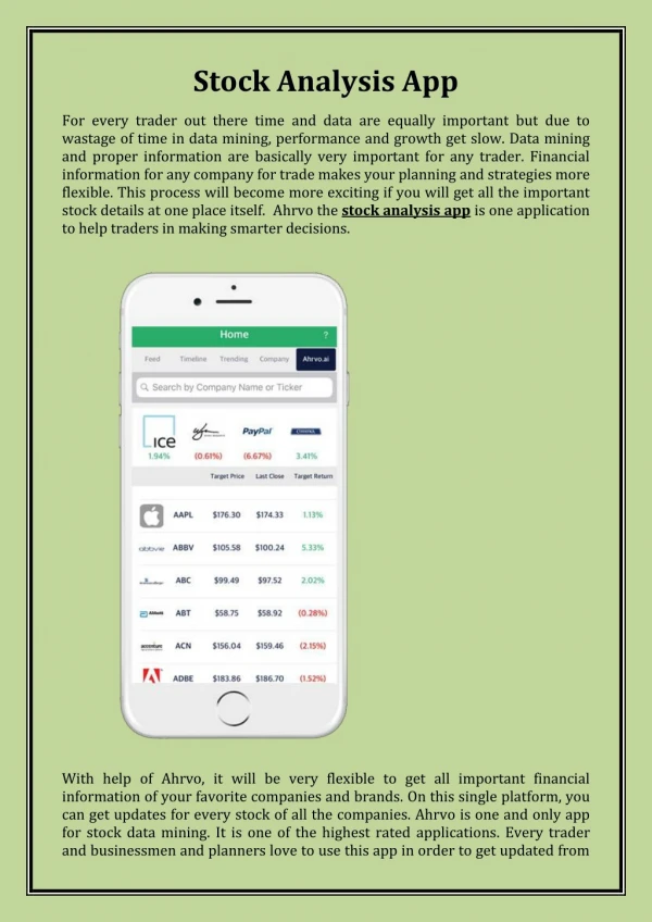 Stock Analysis App