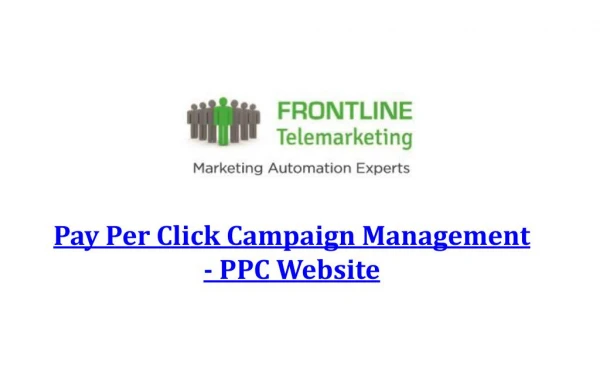 Pay Per Click Campaign Management - PPC Website