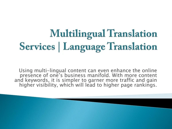 Multilingual Translation Services | Language Translation