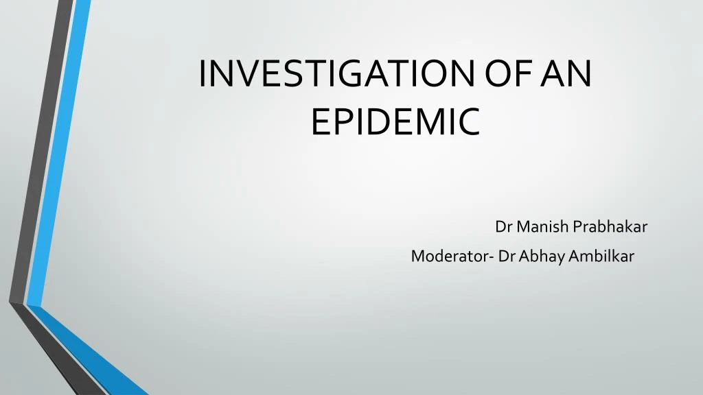 investigation of an epidemic