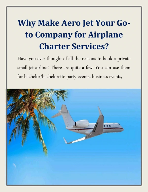 Airplane Charter Services
