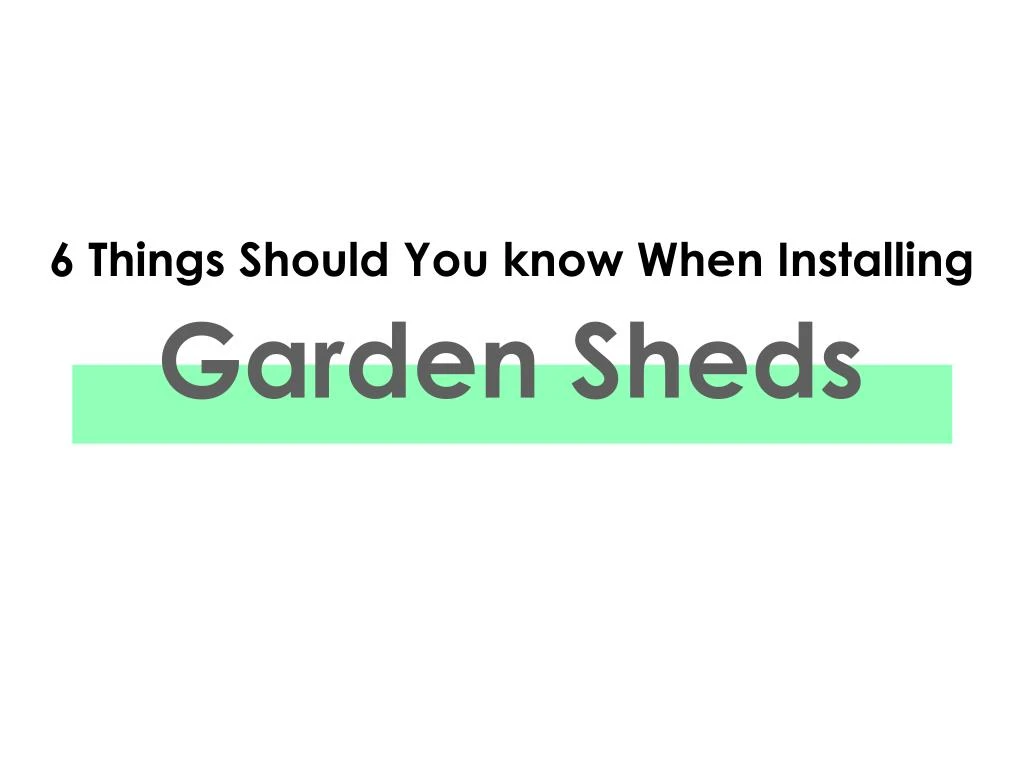 6 things should you know when installing