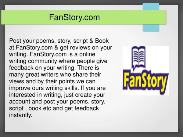 FanStory - A Online Platform to Post Your Story, Poem and Essay