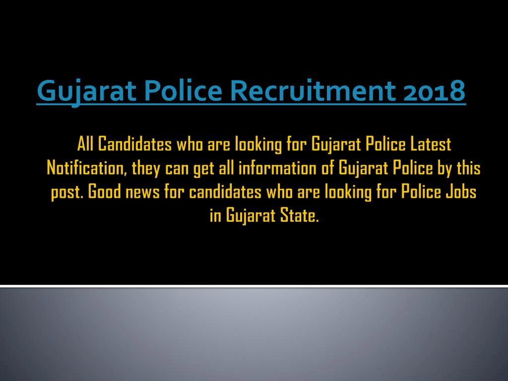 gujarat police recruitment 2018