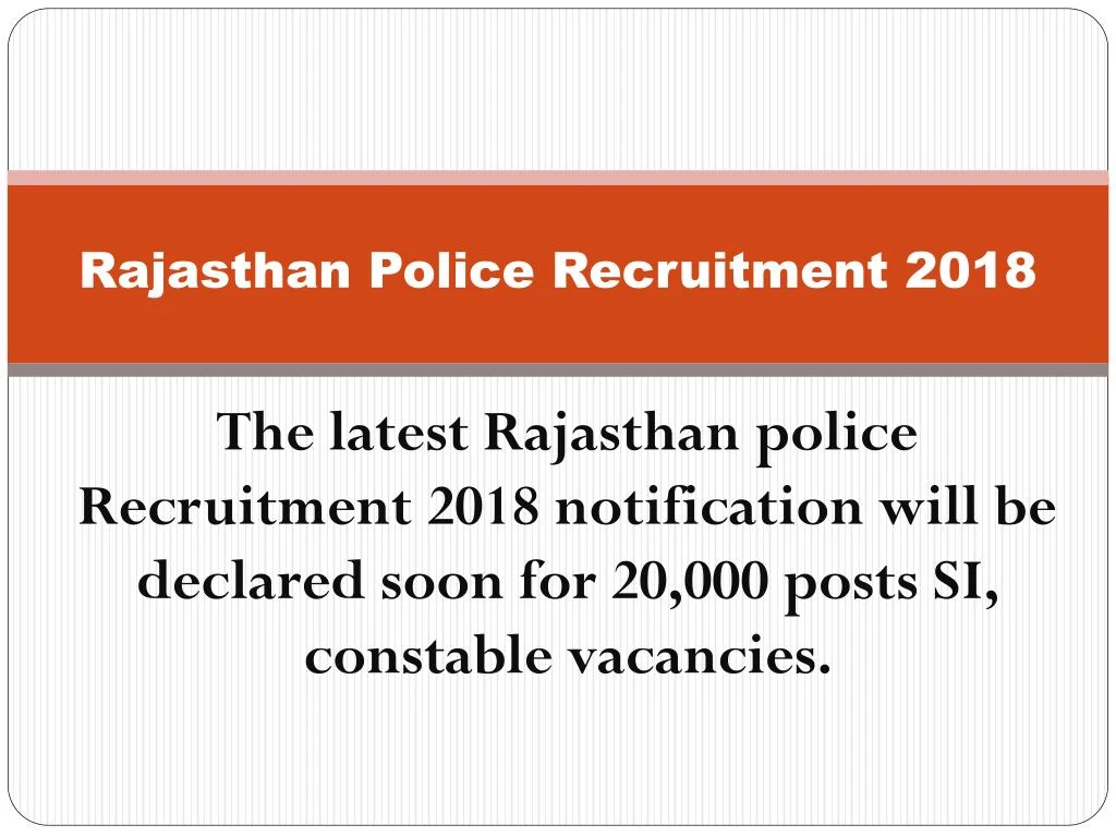 rajasthan police recruitment 2018