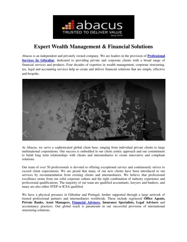Expert Wealth Management & Financial Solutions