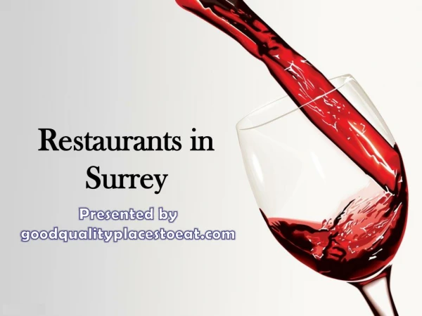 Restaurants in Surrey