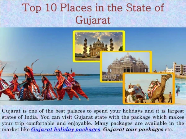 Top 10 Places in the State of Gujarat