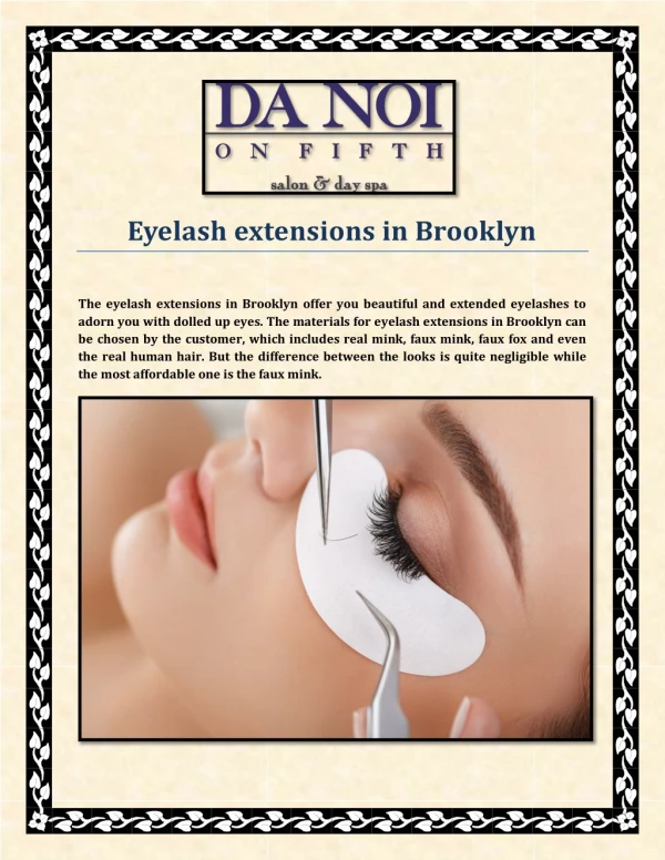 Eyelash Extensions in Brooklyn at Danoionfifth.nyc