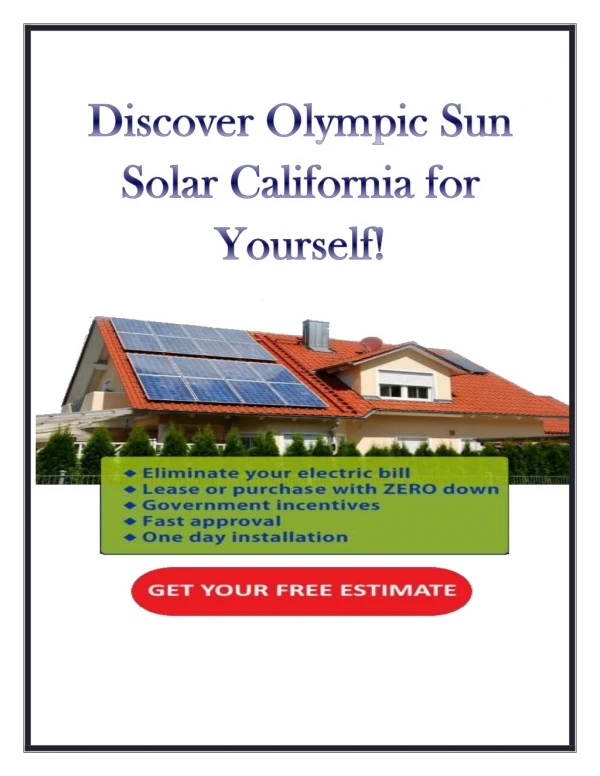 Olympic Sun Solar California