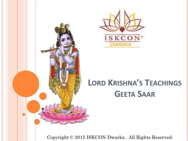 Lord Krishnaâ€™s Teachings Geeta Saar