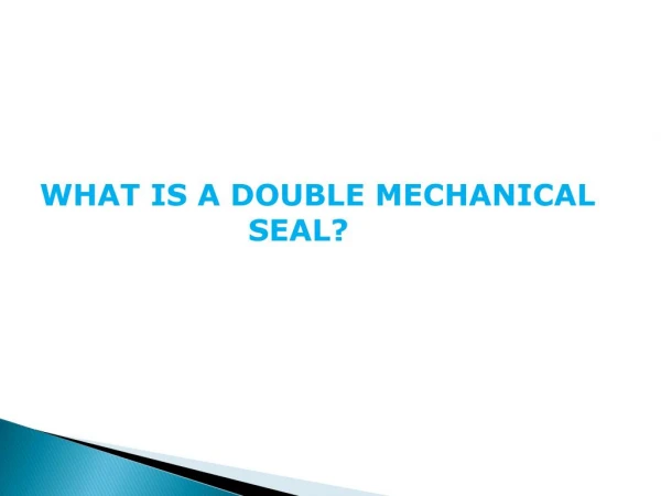 What is a double mechanical seal? - LEAK-PACK