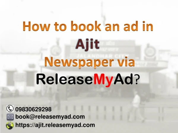 Ajit Classified & Display Advertisement Online Booking for Newspaper.