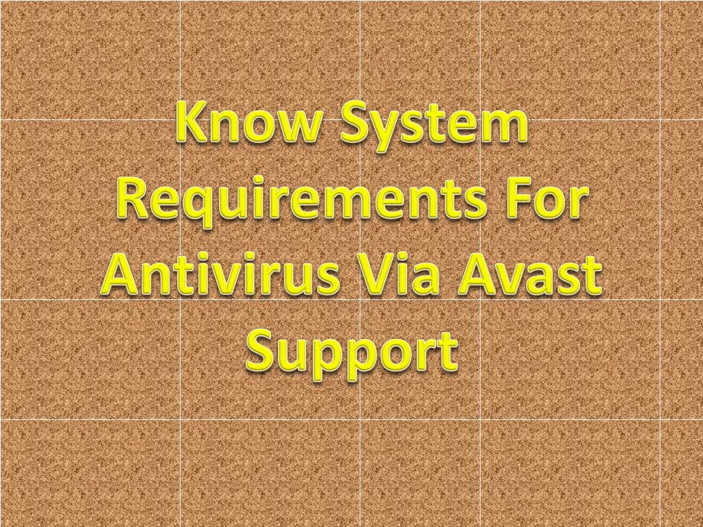 know system requirements for antivirus via avast support