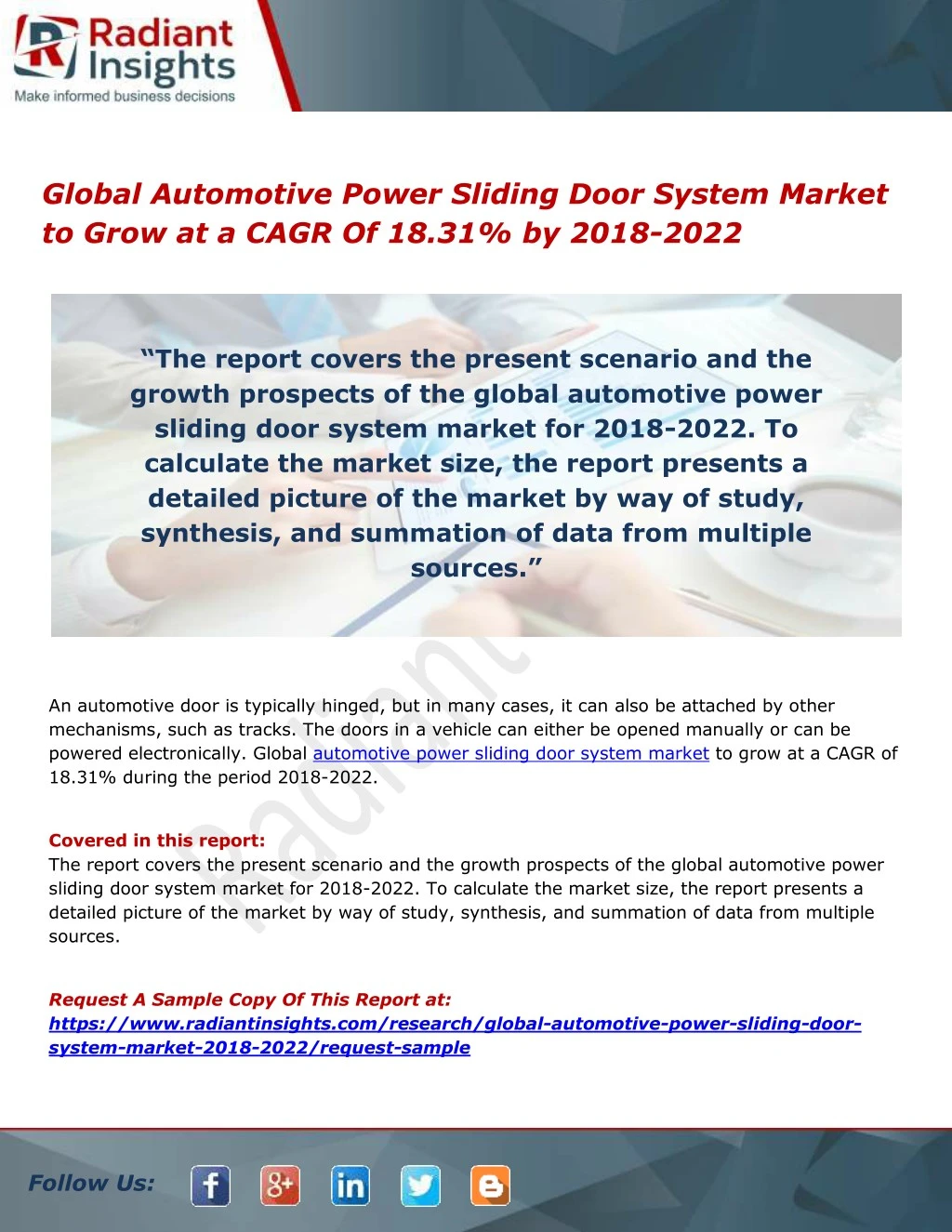 global automotive power sliding door system