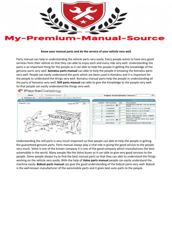 komatsu parts manual