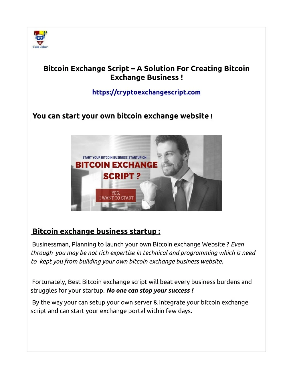 bitcoin exchange script a solution for creating
