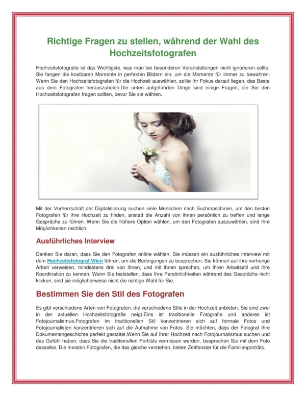 Hochzeitsfotograf wien