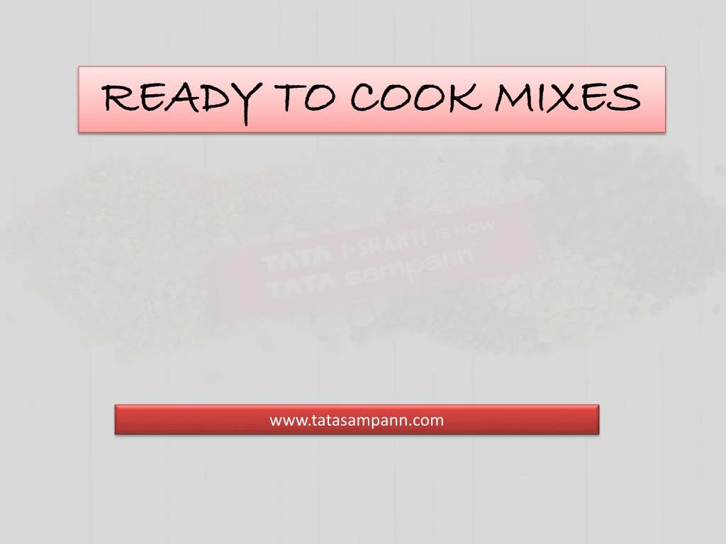 ready to cook mixes