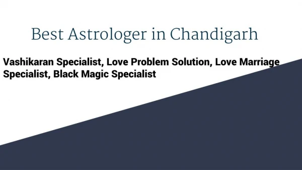 Best Astrologer in Chandigarh