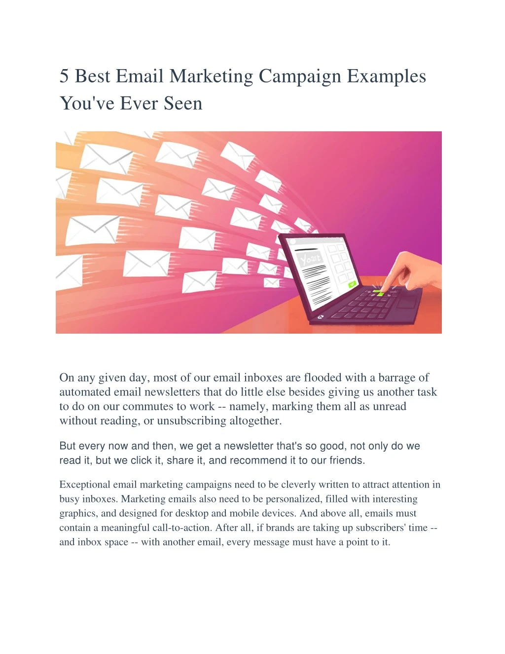 5 best email marketing campaign examples