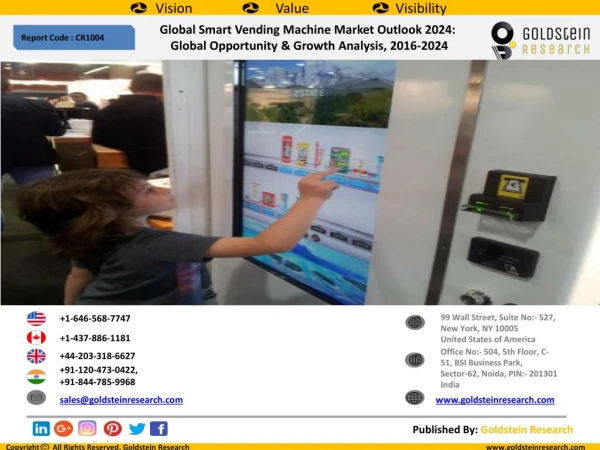 Global Smart Vending Machine Market Outlook 2024: Global Opportunity & Growth Analysis, 2016-2024
