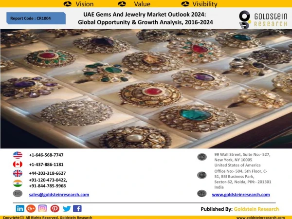 UAE Gems And Jewelry Market Outlook 2024: Global Opportunity & Growth Analysis, 2016-2024