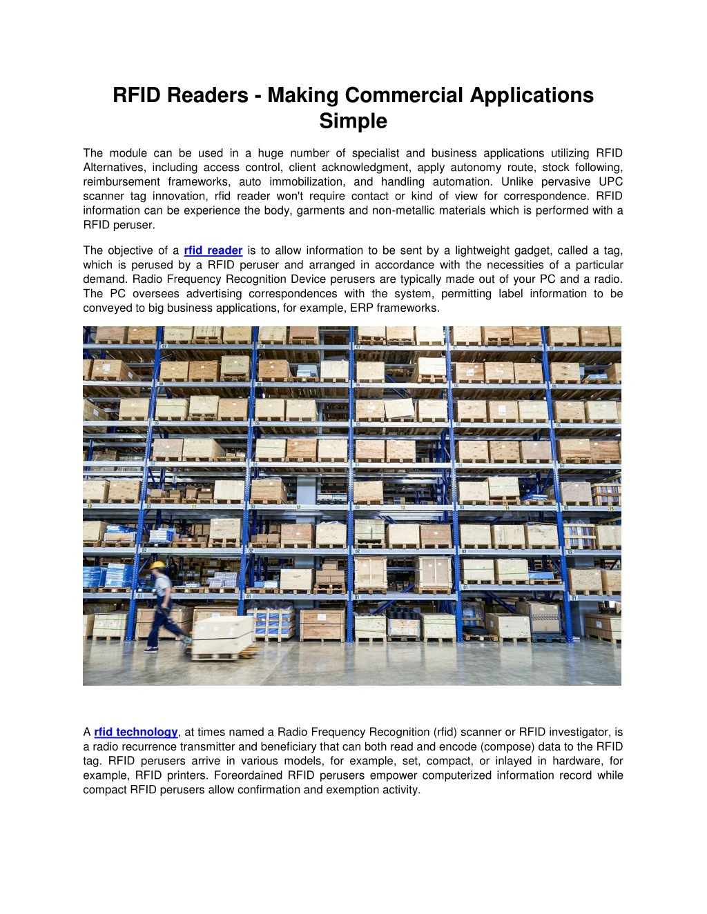 rfid readers making commercial applications simple