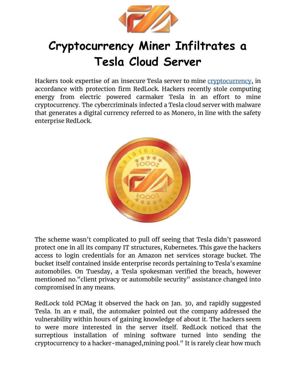 cryptocurrency miner infiltrates a tesla cloud