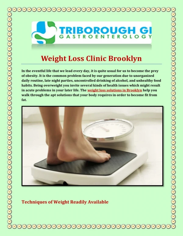 Weight Loss Clinic Brooklyn at Gastricballoonspecialist.com