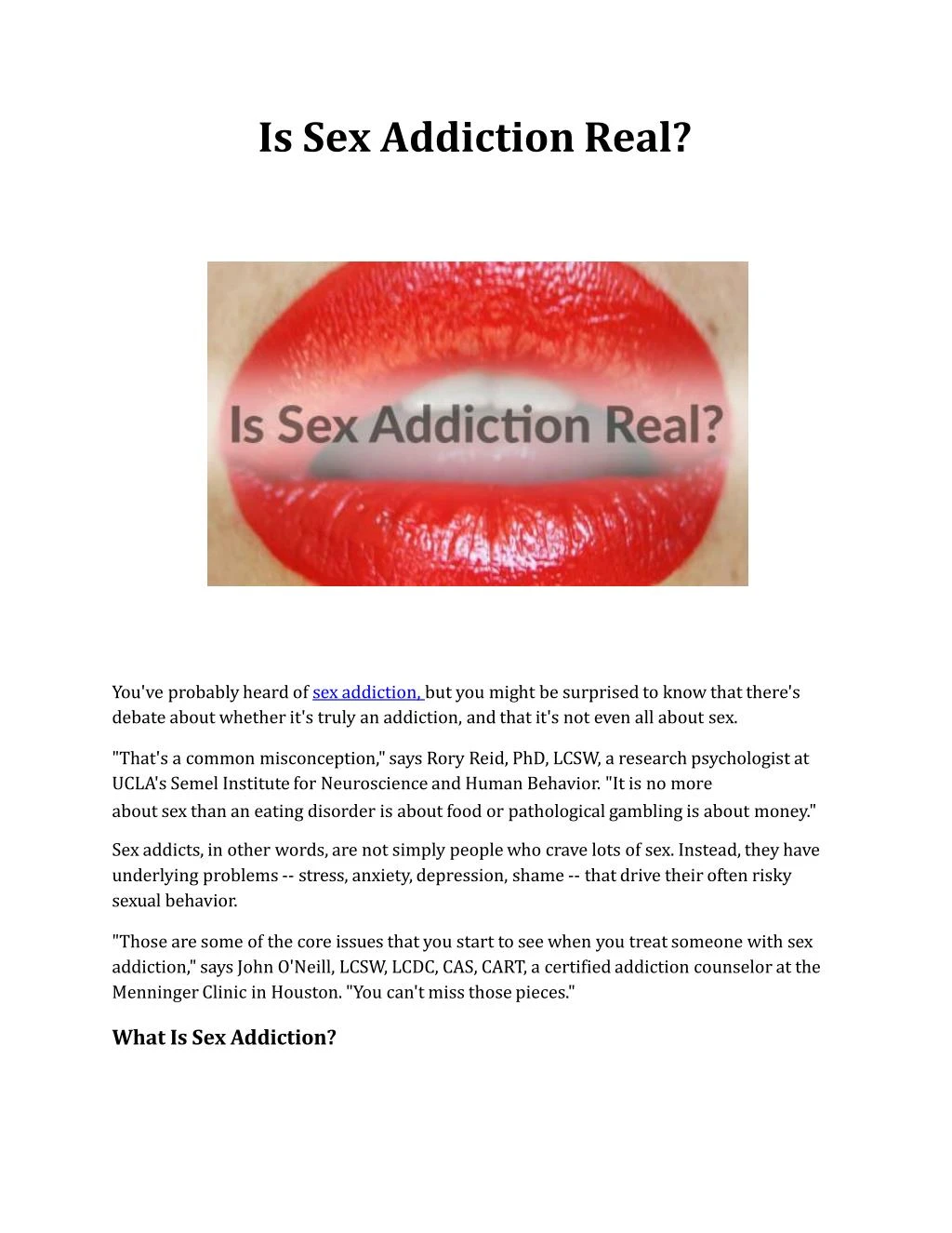 is sex addiction real