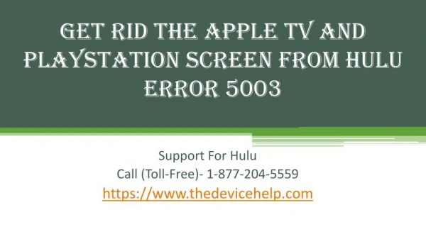 Get Rid The Apple TV And PlayStation Screen From Hulu Error 5003