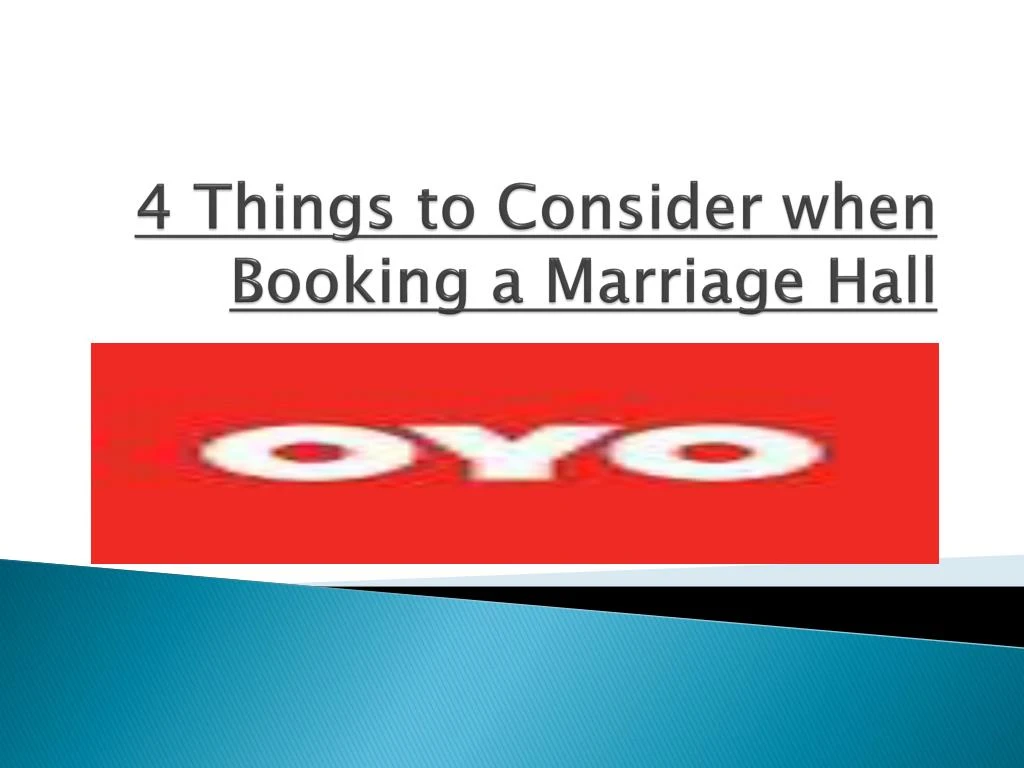 4 things to consider when booking a marriage hall