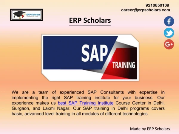 SAP Training Institute in Delhi | SAP Global Certification
