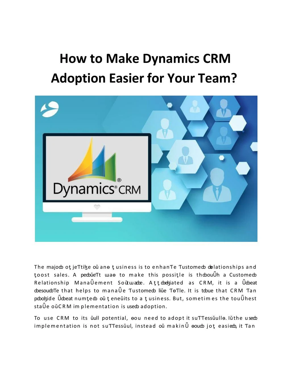 how to make dynamics crm adoption easier for your team