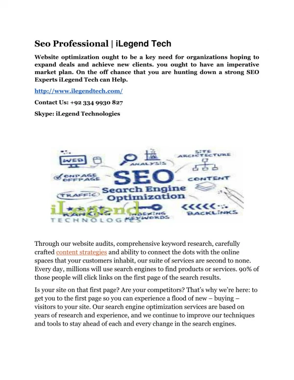 Seo Professional | iLegend Tech