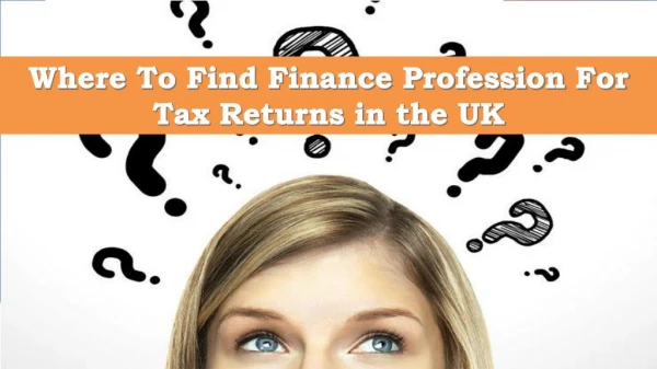 Where To Find Finance Profession For Tax Returns in the UK