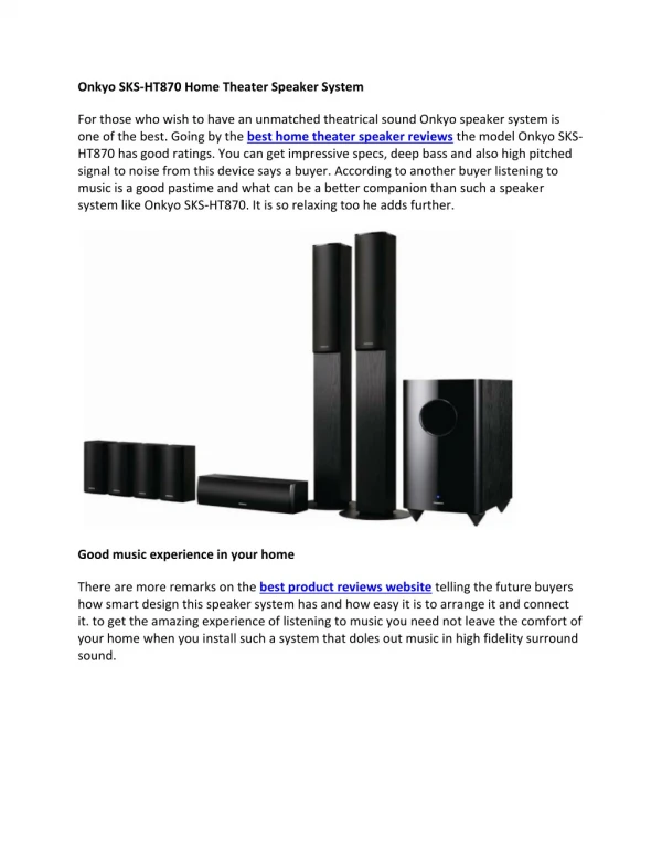 Best Home Theater Speaker Reviews