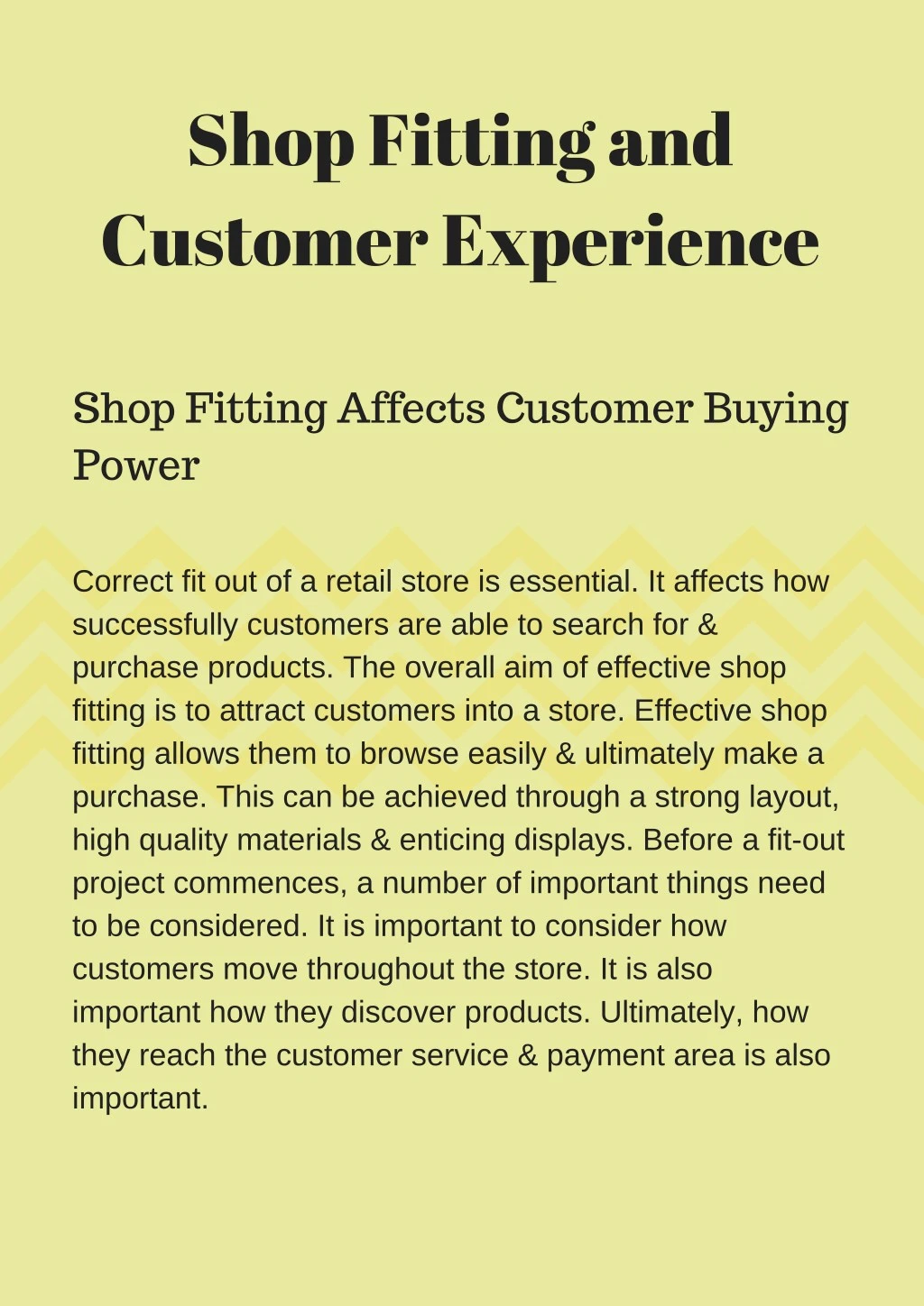 shop fitting and customer experience