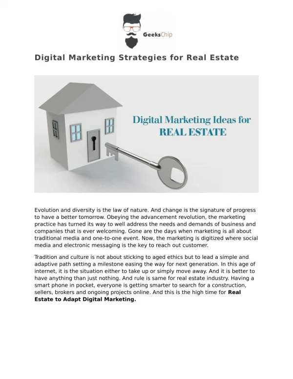 Digital Marketing Strategies for Real Estate